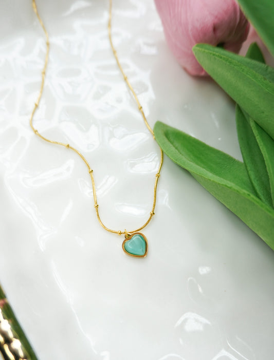 Aqua Heart Necklace