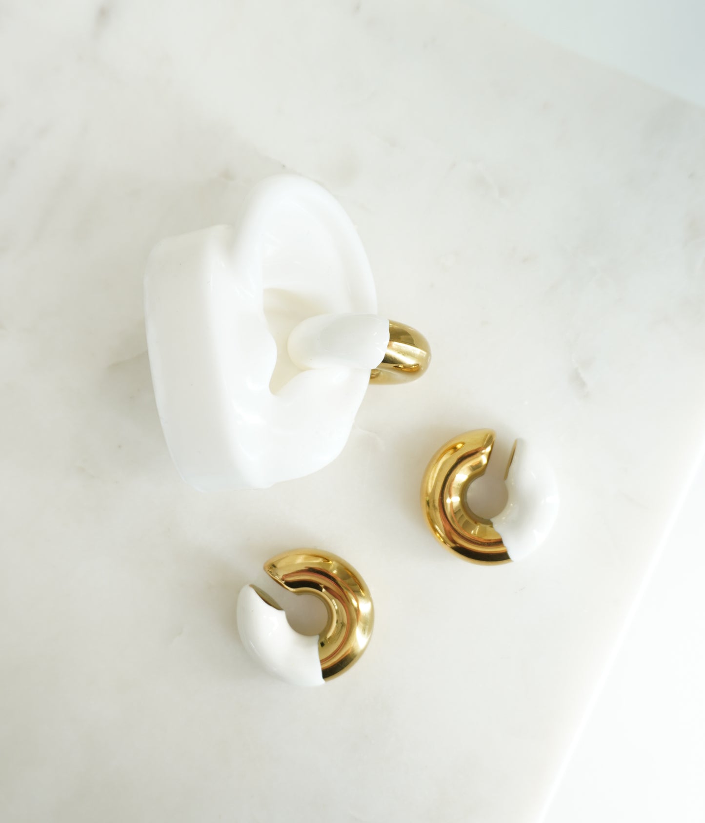 Golden White Ear Cuff