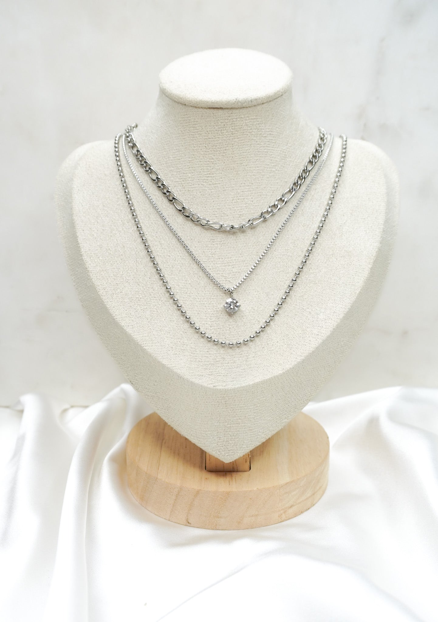 Celi Multilayer Silver Necklace