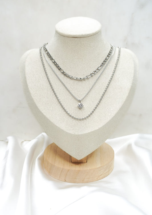 Celi Multilayer Silver Necklace